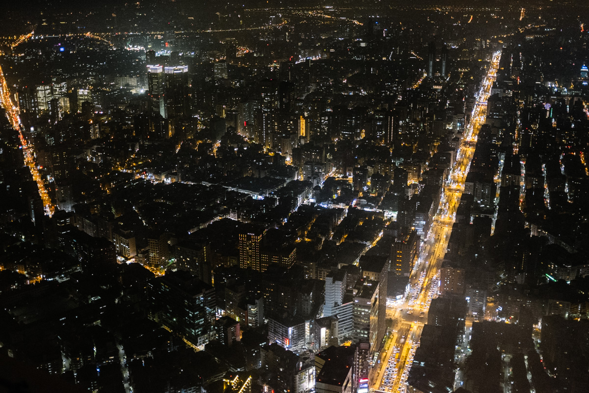 Taipei by night as seen from Taipei 101