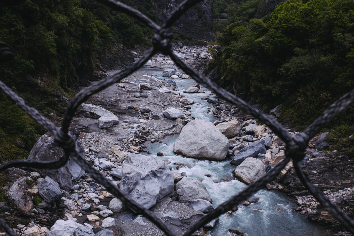 River through fence