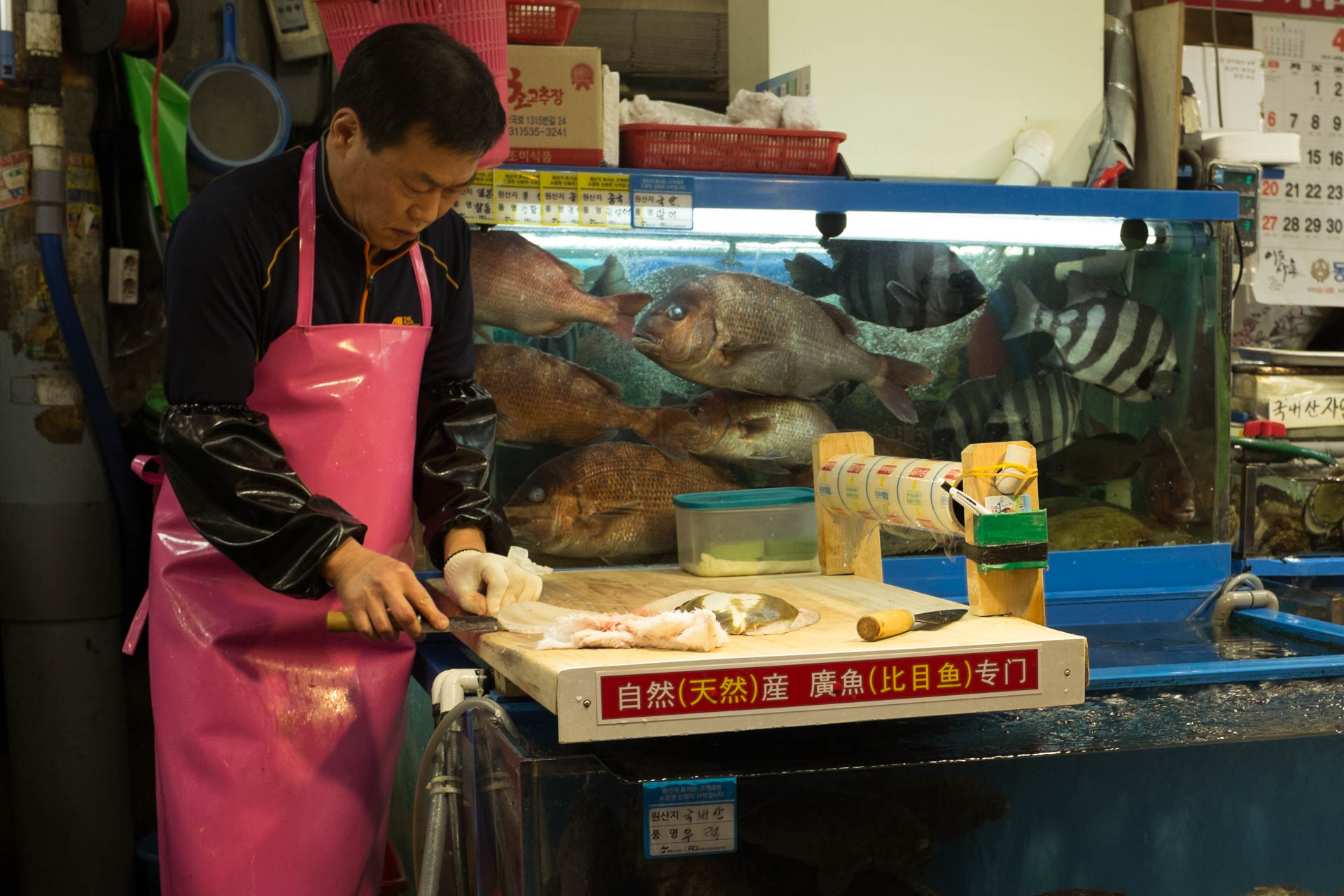 Guy with fish tank