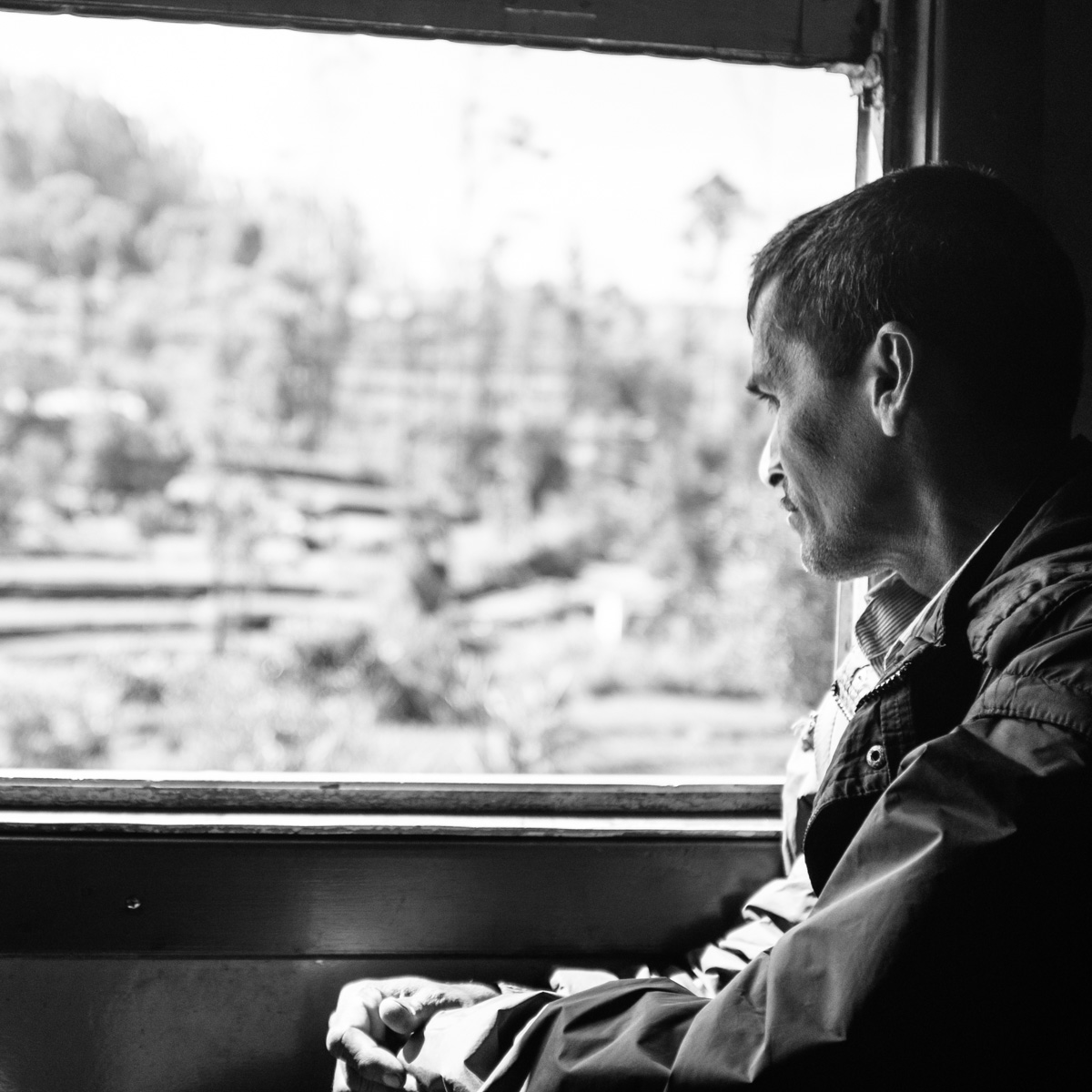 Man vs train window